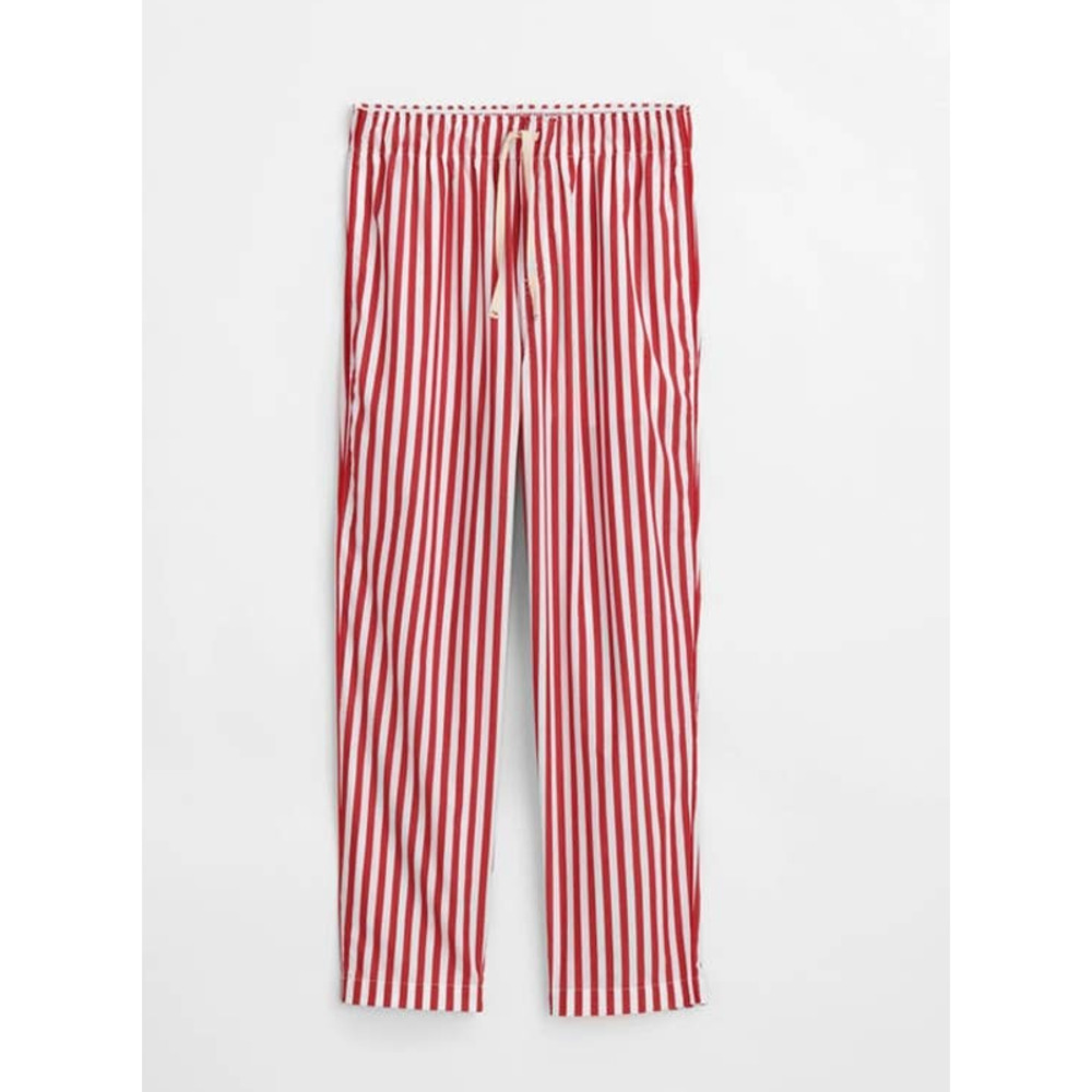 New Alex Mill P'Jimmies Christmas Wide Red White Stripe Pajama Pants Mens Small
